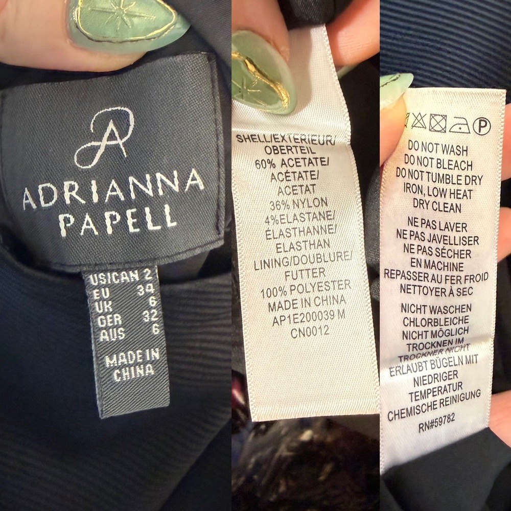 Adrianna Papell Maxi Dress Open Back Gown Sleeveless Formal Evening Black size 2 - Picture 6 of 6